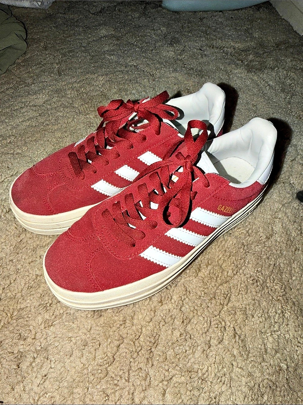 adidas Gazelle Bold Red Cloud White (Women's) Bold Red & White Sneakers